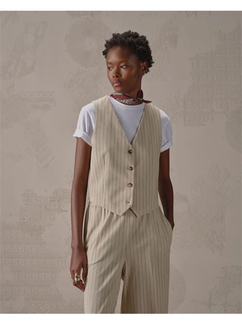 Gilet striped herringbone  CIRCOLO 1901 | FD3921CORN